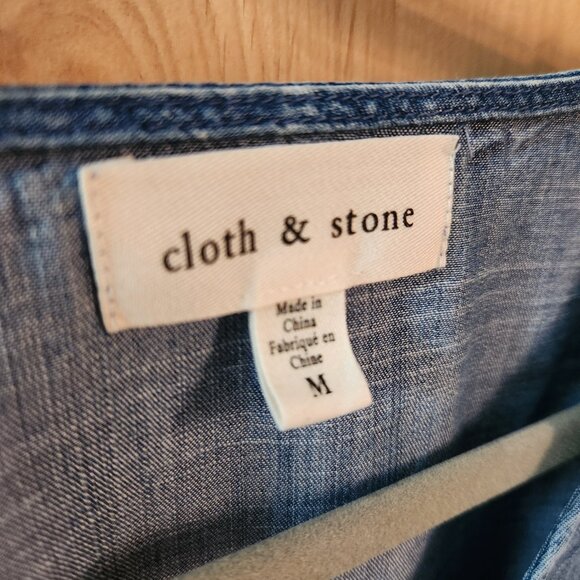 cloth & stone Anthropologie Medium jean top cinched waist - Picture 4 of 5